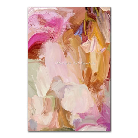 Mintura,Handpainted Abstract Color Block Oil Painting on Canvas Frameless Poster Wall Art Picture Modern Home Decoration Artwork