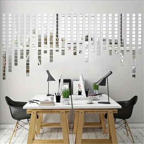 50Pcs Mini Square 5cm/4cm Acrylic Mirror Sticker Self-adhesive Sticker For Wall Bathroom Diy Home Decoration Crafts Decorations