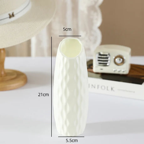 4066 Simple Plastic Vase Silver Willow Hydroponic Flowers Artificial Flower Vase Desktop Living Room Decoration Ornaments