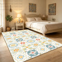 Bohemian Geometric Abstract Style Big Size Rugs for Bedroom Soft Easy Clean Cloakroom Carpet Machine Washable Foldable Patio Mat