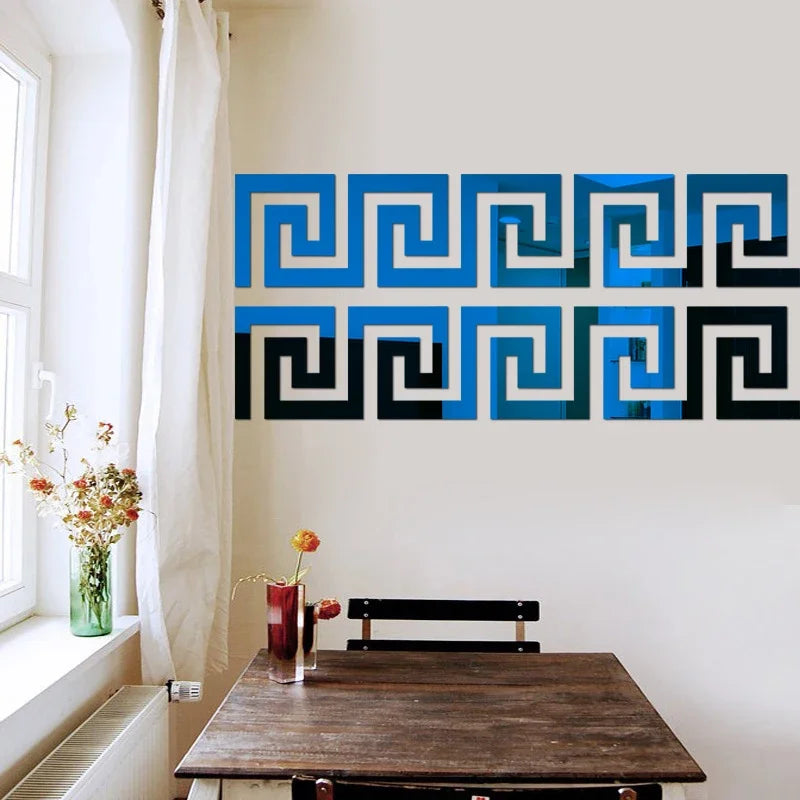 3D 5/10CM Square Self Adhesive Waist Line Mirror Sticker Wall Stickers for Living Room Ceiling Edge Strip Corner Line Wall Decor