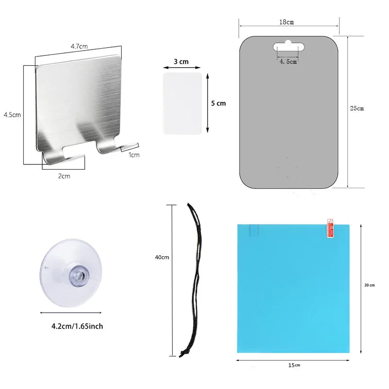 Big Size Acrylic Mirror Bathroom Tools Shower Shaving Washroom Accessories Fogless Fog Free Travel Mirror Unbreakable