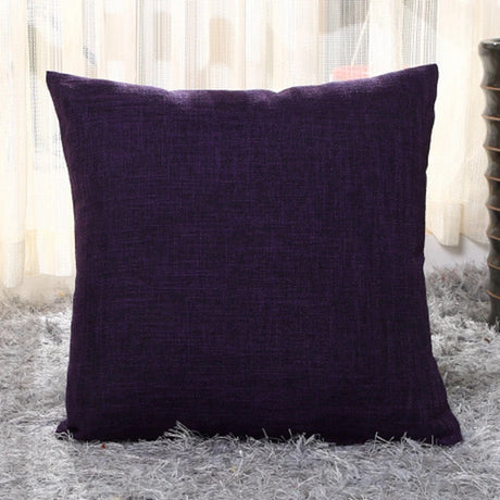 Home Cotton and Linen Cushion Cover 45x45CM Solid Color Yellow Gray Blue Green Orange White Decorative Pillows Case