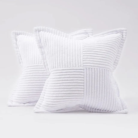 Solid Color Striped Corduroy Pillow Cushion Cover - Minimalist Sofa Backrest Cushion Office Lumbar Support Pillow Case for Nap