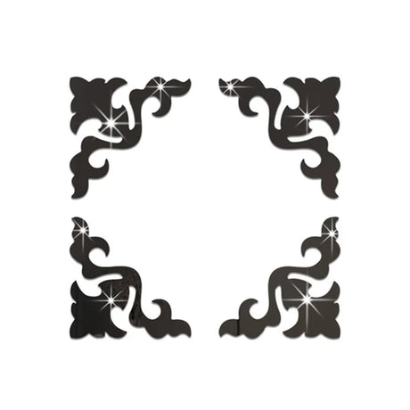 Acrylic Mirror Sticker Wall Cabinet Decor Self-adhesive Geometry Wall Corner Decorative Wall Stickers DIY Room Home Office Decor