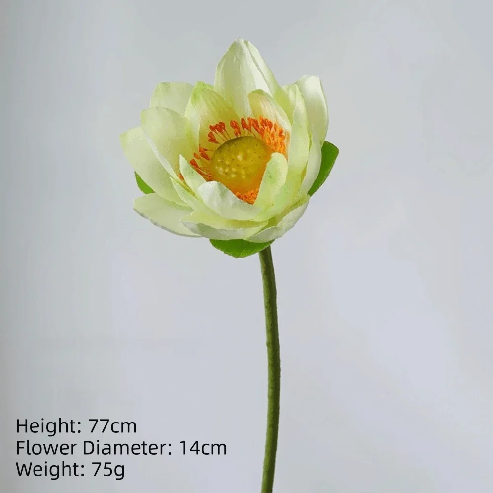 1PC DIY Decoration Artificial Flower New Landscape Long Stem PU Green Plant Artificial Flower Pole Lotus Pod Artificial Lotus
