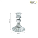 Glass Candle Wick Holder Clear Pillar Table Design Candlestick for Dining Decor