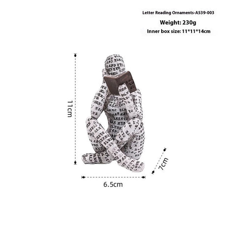 Nordic Book Lover Statue - Reading Person Resin Sculpture for Bookshelf Decor, Study Desk Ornament Minimalist Craft Decor