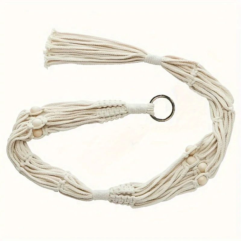 1pc, Macrame Double Plant Pendant Indoor Outdoor, 2 Tier/3Tier Hanging Planter Basket Cotton Rope With Beads 49 Inches/70 Inches