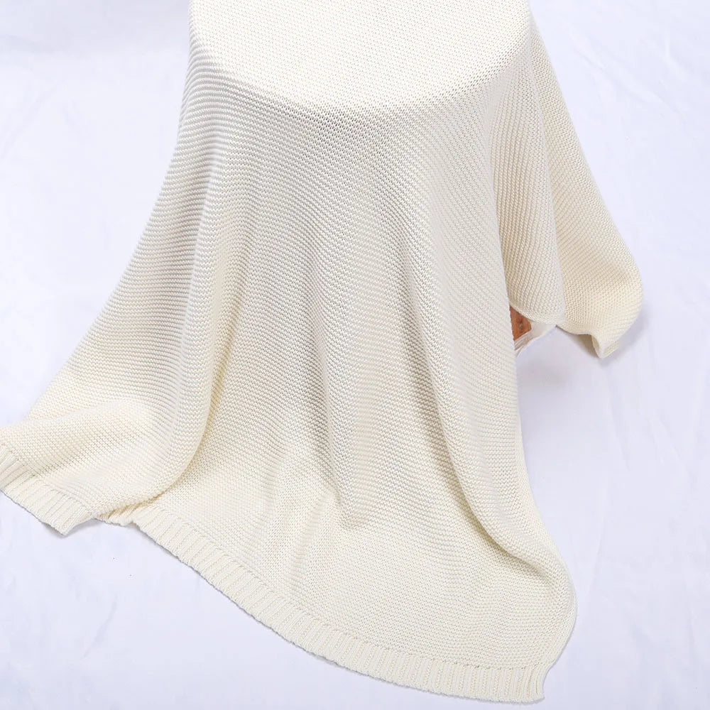 Daisy Knit Blanket, Baby Gift, Newborn Gift, Personalized Blanket, Stroller Blanket, Newborn Baby Gift, Soft Cotton Baby Blanket