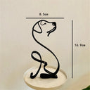 Dog Art Sculpture Metal Dog Abstract Minimalist Art Iron Figurines Office Desktop Accessories For Home Decoration Cute Miniature