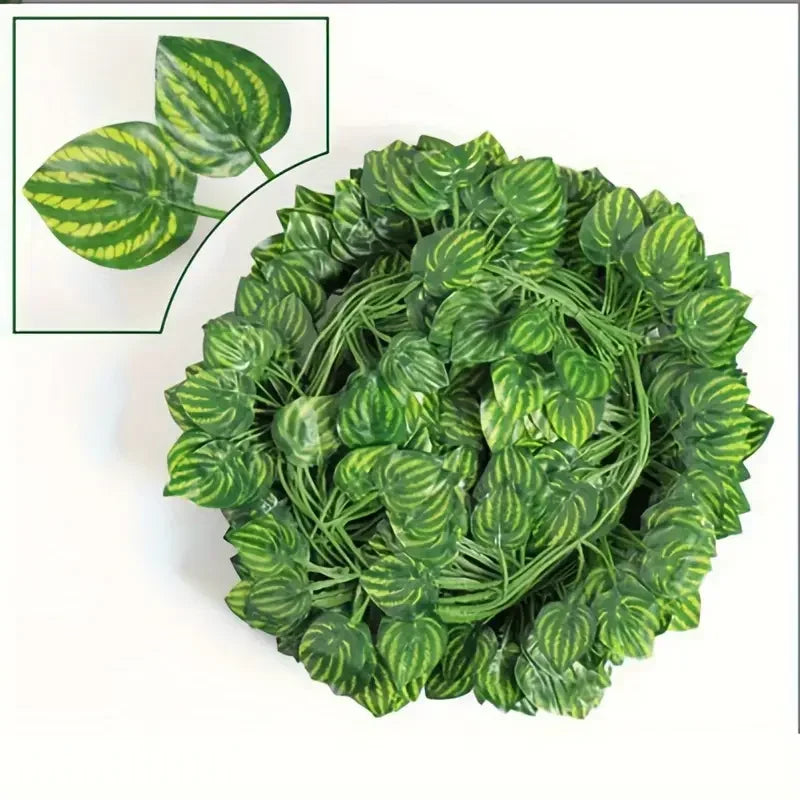 Artificial Green Ivy Leaf Rattan Creeper Leaves Vine Hanging Garland DIY Fake Flowers Plants for Garden Wedding Party Home Decor