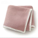 Personalized Name Knitted Acrylic Baby Blanket Breathable Boys Girls Newborn Swaddle Wraps Infant Nap Security Blankets