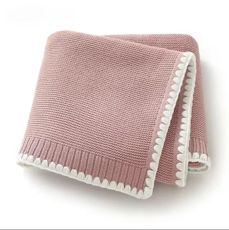 Personalized Name Knitted Acrylic Baby Blanket Breathable Boys Girls Newborn Swaddle Wraps Infant Nap Security Blankets