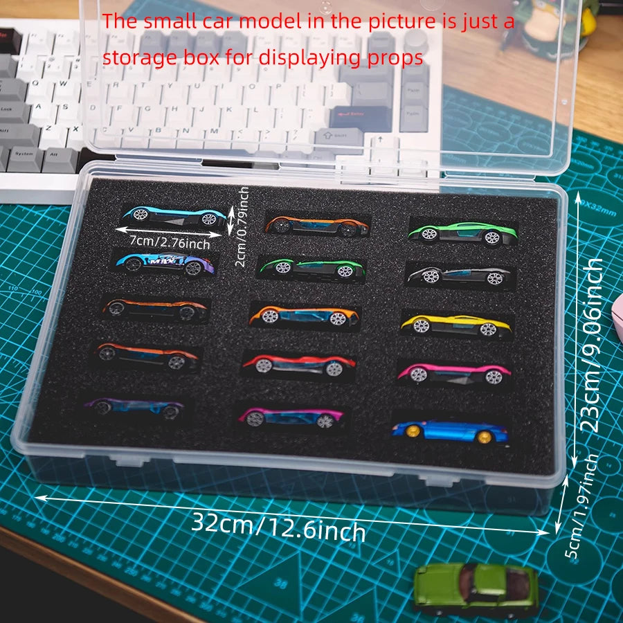 Matchbox car model storage box 1:64 ratio alloy car model 15 grid organizing and collecting box