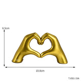Resin Love Gesture Sculpture Desktop Decoration Sculpture Doll Nordic Light Luxury Crafts Office Home Decoration