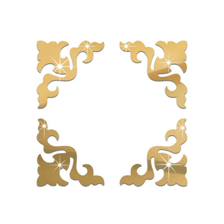 Acrylic Mirror Sticker Wall Cabinet Decor Self-adhesive Geometry Wall Corner Decorative Wall Stickers DIY Room Home Office Decor