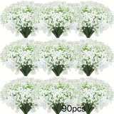 90pcs Real Touch Baby's Breath Artificial Flowers - Oxidation Resistant, Bulk Bouquets With Stems For Home & Office Decor, Perfe