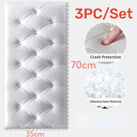 70X35CM 3PCS/SET 6PC/SET Self-adhesive 3D Brick Wallpaper PE Foam Wall Panels Stickers Waterproof Wallpaper Home Decoration