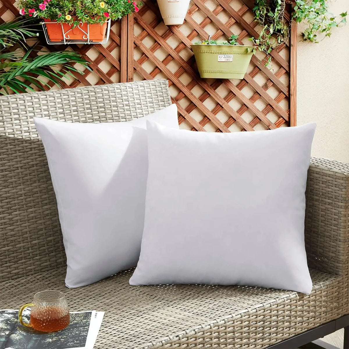 1pc Outdoor Waterproof Throw Pillow Covers Decorative Square Cushion Case Patio Pillows for Couch Room Decor