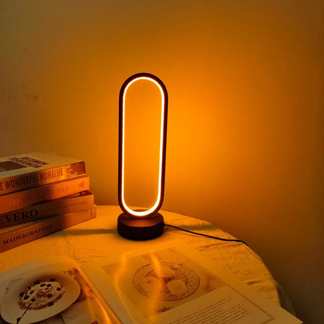 1PC Lamp Bedroom Ring Lamp Living Room Three-color Dimming Bedside Lamp LED Night Light