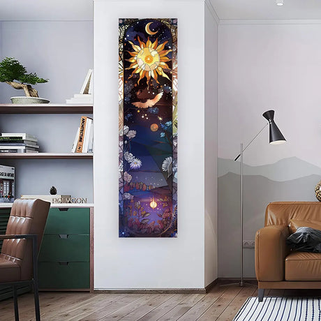 Floral & Plants Chart Vertical Tapestry Mushrooms Wall Hanging Reference Illustrative Botanical Art Tapestry Flowers Home Decor
