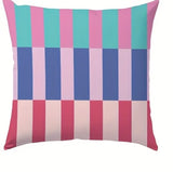 Vibrant Geometric Stripe Pillow Covers, Machine Washable with Zip Closure | Ideal for Living Room Sofa & Bedroom Decor