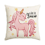 1/4pcs Christmas Pillow Cover, Pink Printed Cushion Cover, Farmhouse Decorative Sofa, Christmas Decoration (without Pillow Core)