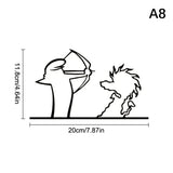 New La Linea Minimalist Line Art Car Sticker Bumper & Window Door Wall Decal With Cartoon Character Design Home Car Decoration
