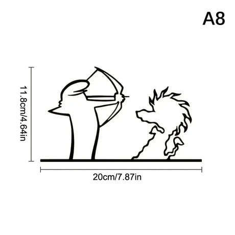 New La Linea Minimalist Line Art Car Sticker Bumper & Window Door Wall Decal With Cartoon Character Design Home Car Decoration