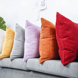 Orange Cushion Covers Super-Soft Striped Velvet Corduroy Home Decor Pillow 30x50cm 45x45cm Cover for Sofa Pillow Case