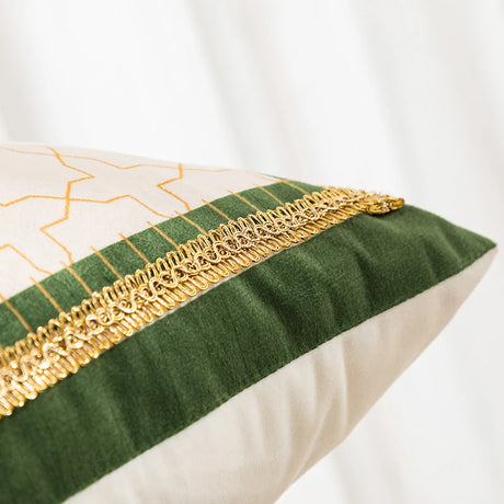 Velvet Cushion Cover 45x45cm Soft Pillow Cover Green Leaves Moss Printed Home Decorative for Sofa Bed Living Room Bedroom