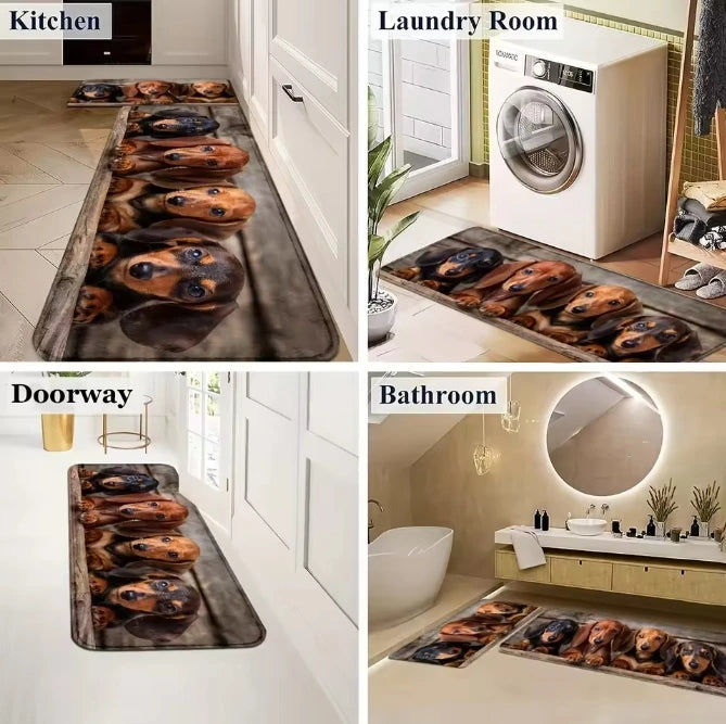 VIKAMA 1/2pcs Cat Kitchen Rug Corridor Entrance Runner Soft Comfortable Laundry Room Bedroom Floor Mat Home Decor