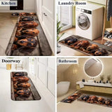 VIKAMA 1/2pcs Cat Kitchen Rug Corridor Entrance Runner Soft Comfortable Laundry Room Bedroom Floor Mat Home Decor