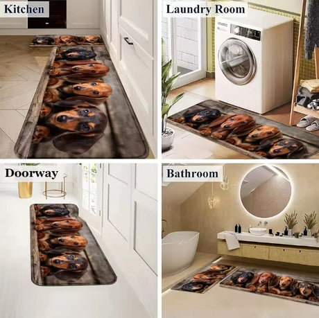 VIKAMA 1/2pcs Cat Kitchen Rug Corridor Entrance Runner Soft Comfortable Laundry Room Bedroom Floor Mat Home Decor