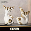 Ceramics Statue Exquisite Home Decor Modern Abstract Art Statue Ornaments Sculpture Decoration for Living Room Table Centerpiece