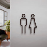 1pc 3D Acrylic Restroom Sign, Unisex - Black and Golden, Easy Door Mount for Hotels and B&Bs, Plastic Material