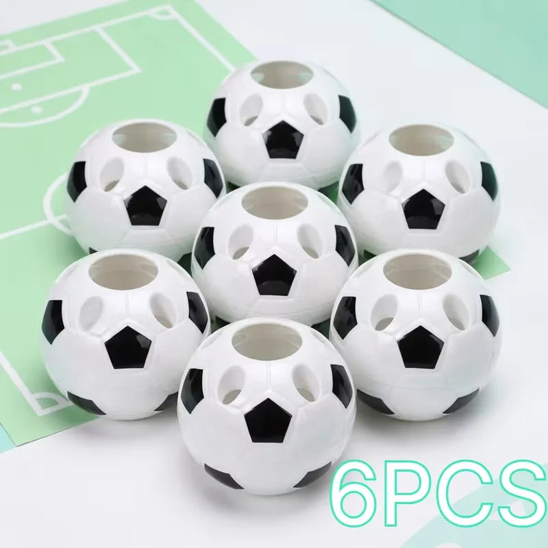 6 Creative Football-Shaped Pen Holders, Multifunctional Plastic Pen Holders for Students and Office Use, Football Pen Holders, Student Pen Holders, Plastic Storage Pen Holders, Room Decoration, Storage, Office Decoration, Bac