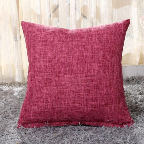 Home Cotton and Linen Cushion Cover 45x45CM Solid Color Yellow Gray Blue Green Orange White Decorative Pillows Case