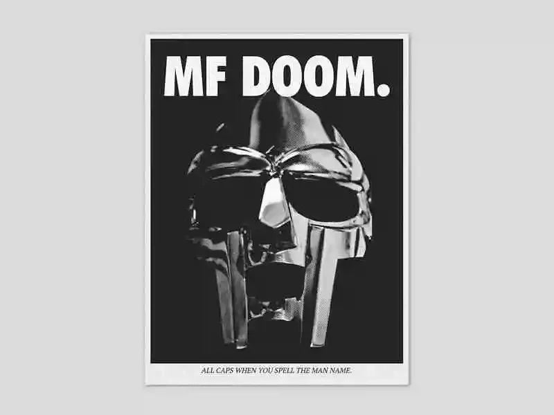 MF Doom Comic Album Poster Aesthetic Rapper Hip Hop Rock Music Band MM Food Mask Canvas For Wall Art Room Decor Home Decoration