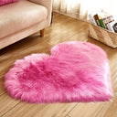 30X40cm Shaggy Carpet Faux Wool Heart Shaped Carpet Chair Sofa Cushion Living Room Bedroom Decorative Floor Mats Washable
