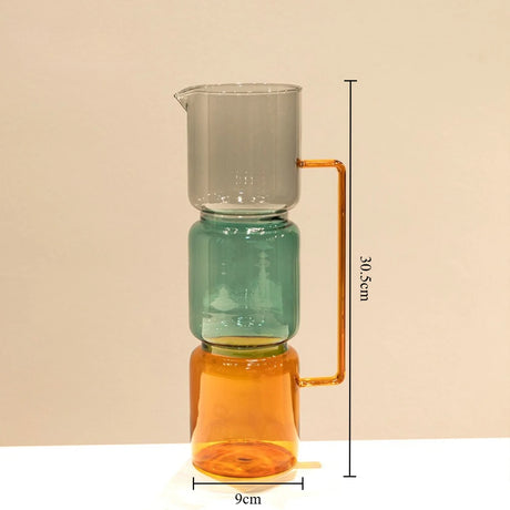 Minimalist Colored Glass Creative Double-layer Glass Transparent Vase Desktop Soft Decoration Hydroponics Vase Home Decoration