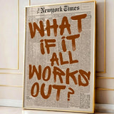 Retro-style "If All Goes Well" Newspaper Layout Posters, Stylish Wall Decorations Inspirational Posters, "If" Themed Posters
