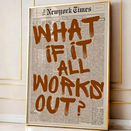 Retro-style "If All Goes Well" Newspaper Layout Posters, Stylish Wall Decorations Inspirational Posters, "If" Themed Posters