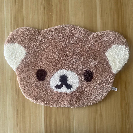 Cartoon Rilakkumas Turftd Rug Kawaii Korilakkuma Bear Floor Mat Bedroom Chair Bedside Lounge Rug Bathroom Doormat Home Decor