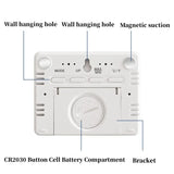 Magnetic LCD Digital Clock Wall Mounted 3.7Inch Refrigerator wall Alarm Clock Ultra Thin Desk Clock for Bedside Living Room