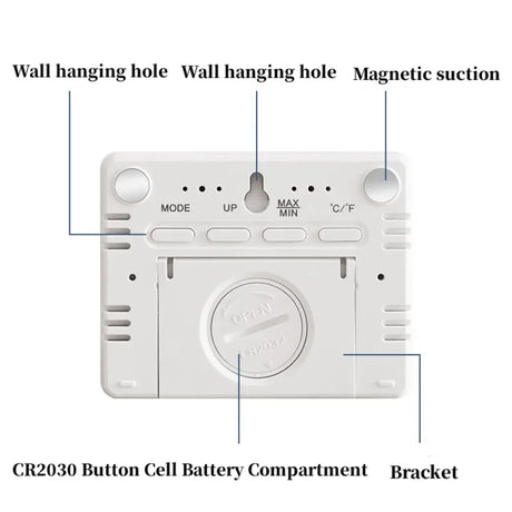 Magnetic LCD Digital Clock Wall Mounted 3.7Inch Refrigerator wall Alarm Clock Ultra Thin Desk Clock for Bedside Living Room