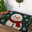 VIKAMA Gingerbread Man Doormat Green Floral Heart Pattern Non Slip Entrance Rug Christmas Holiday Floor Mat Front Door Outdoor