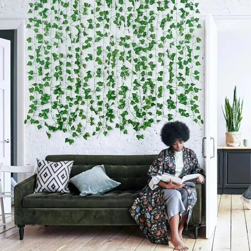 24 PCS Total 19m/755inch Ivy Garland for Home Living Room Wall Decoration Artificial Greenery Vine for Wedding Party Decor