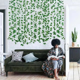 24 PCS Total 19m/755inch Ivy Garland for Home Living Room Wall Decoration Artificial Greenery Vine for Wedding Party Decor